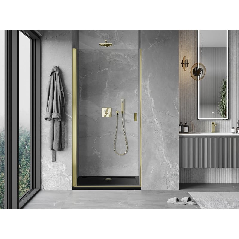 Mexen Mist-B Duschdrehtür 100 cm, transparent, gold - 8A2-100-000-50-00