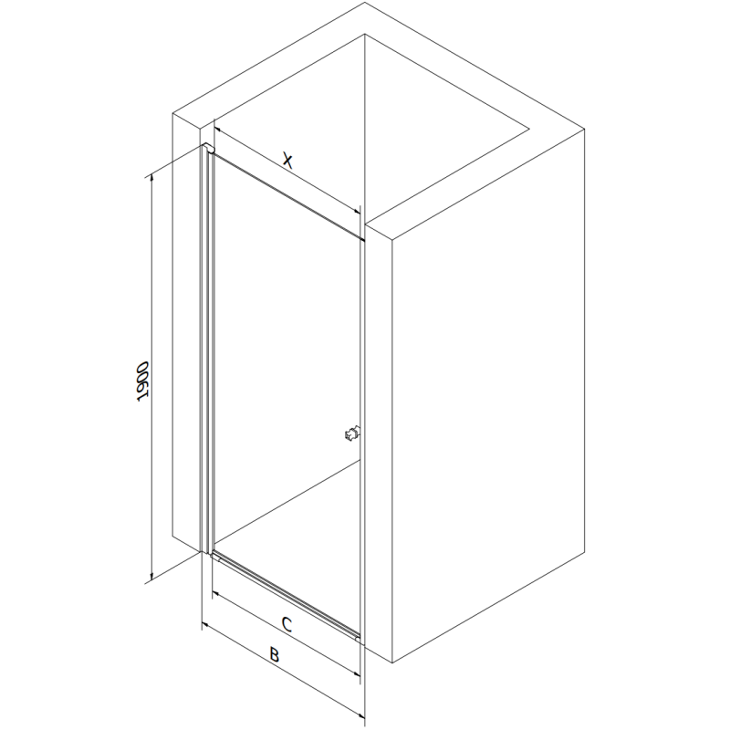 Mexen Pretoria Duschschwingtür 60 cm, transparent, Chrom - 852-060-000-01-00