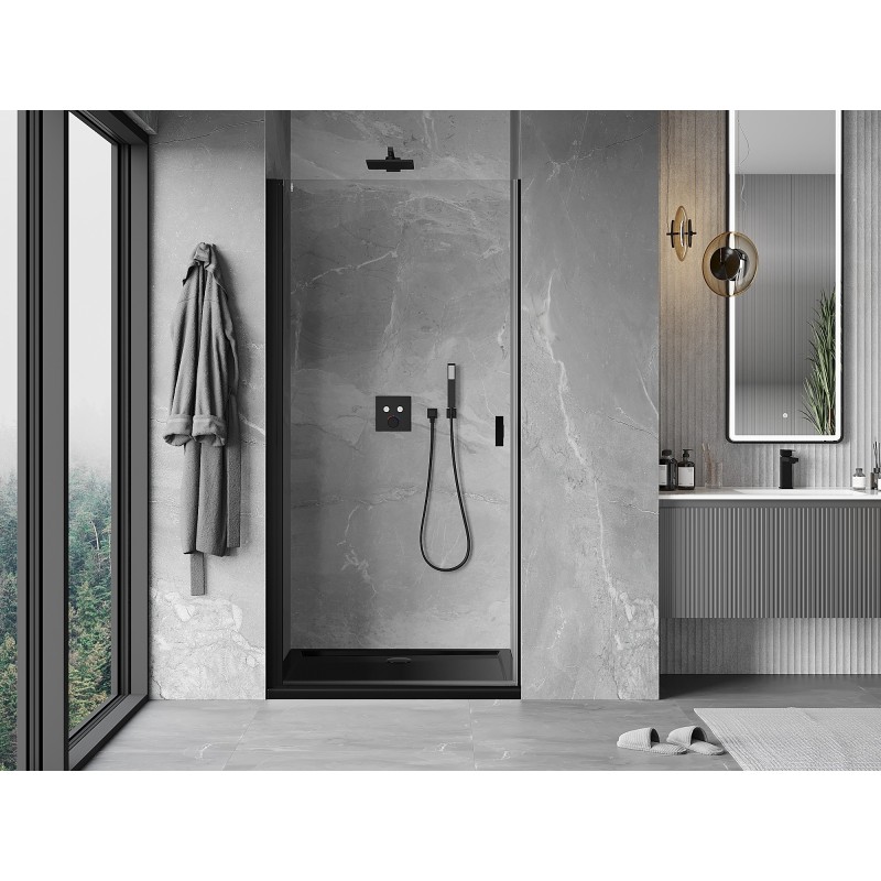 Mexen Mist-B Pendeltür 60 cm, transparent, schwarz - 8A2-060-000-70-00