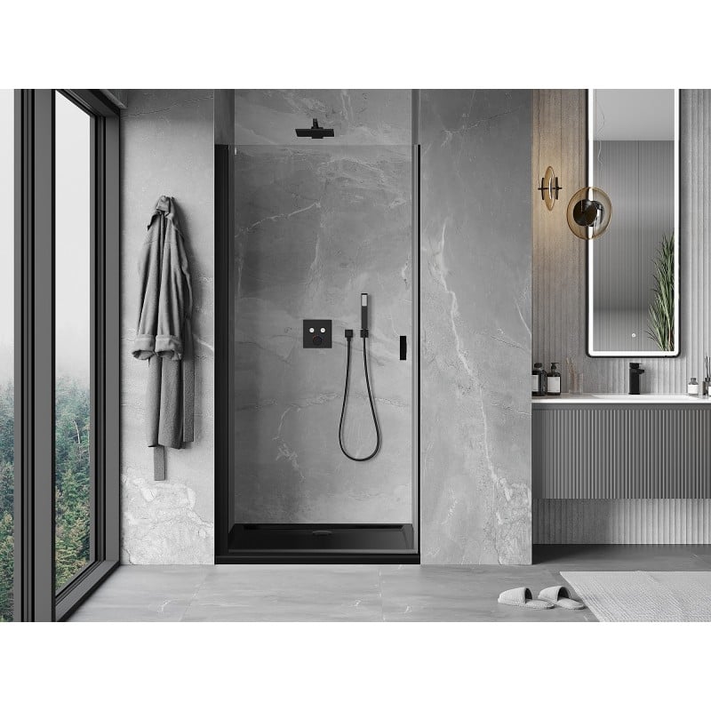 Mexen Mist-B Duschpendeltür 75 cm, transparent, schwarz - 8A2-075-000-70-00
