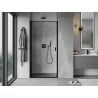 Mexen Mist-B Duschabtrennung, schwenkbar, links 100 cm, schwarzer Rahmen, schwarz - 8A2-100-000-70-70-L