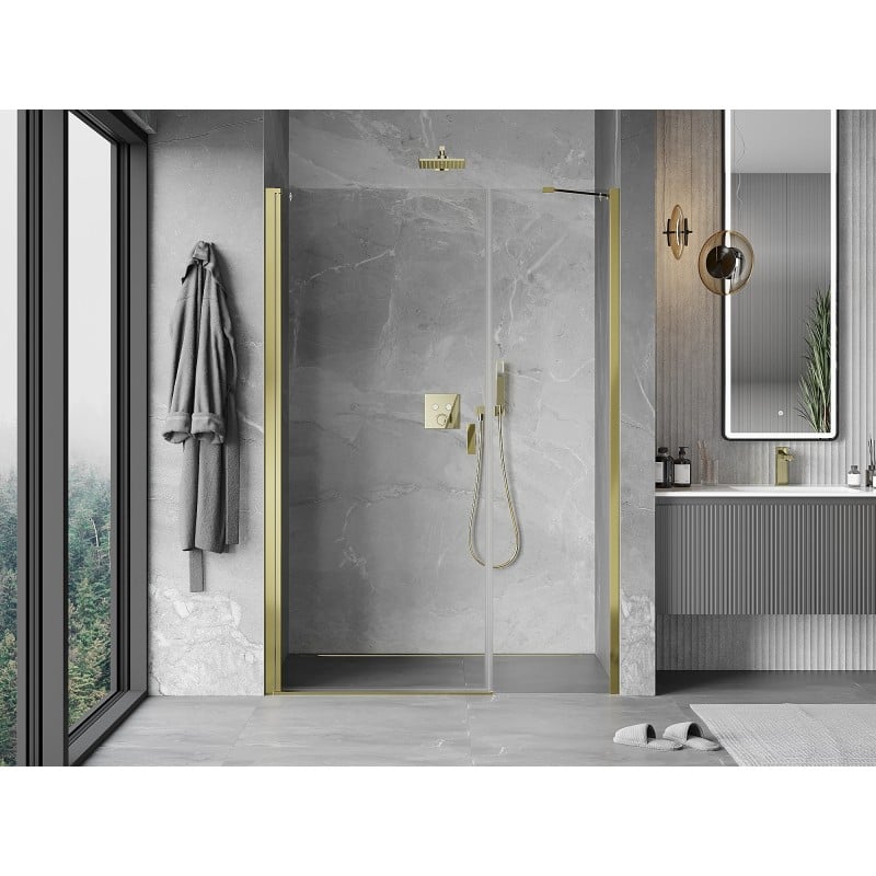 Mexen Mist-B Duschschwingtür 110 cm, transparent, gold - 8A2-110-001-50-00