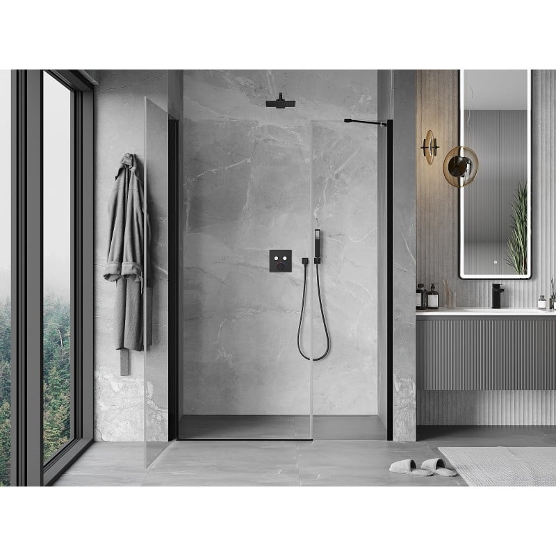 Mexen Mist-B Duschtür schwenkbar 110 cm, transparent, schwarz - 8A2-110-001-70-00