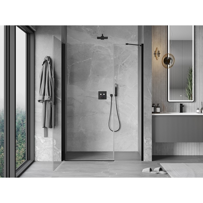 Mexen Mist-B Duschschwingtür 115 cm, transparent, schwarz - 8A2-115-001-70-00