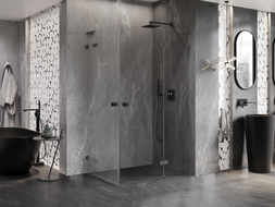 Mexen Lunar L Duo Duschabtrennung rechts öffnend 115 x 100 cm, transparent, Gun Metal - 834L-115P-100L-95-00