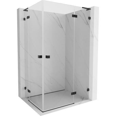 Mexen Lunar L Duo Duschkabine schwenkbar rechts 100 x 95 cm, transparent, schwarz - 834L-100P-095L-70-00