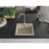 Mexen Milo Granitspüle 1-beckig 435 x 410 mm, beige, goldener Siphon - 6505441000-69-G