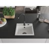 Mexen Milo Granitspüle 1-Becken 435 x 410 mm, weiß, schwarzer Siphon - 6505441000-20-B