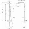 Mexen CQ62 Wannen-Duschset mit Regenduschkopf und Thermostatarmatur, Chrom - 779106295-00