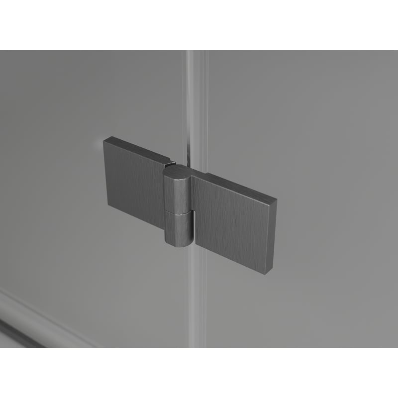 Mexen Lunar L Duo Duschkabine, rechts schwenkbar 100 x 70 cm, transparent, gebürstetes Gun Gray - 834L-100P-070L-66-00