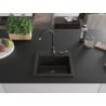 Mexen Milo Granitspüle 1-Becken 435 x 410 mm, schwarz/gold metallic, schwarzer Siphon - 6505441000-75-B