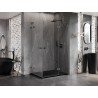 Mexen Lunar L Duo Duschkabine Schwingtür rechts 110 x 70 cm, transparent, gun gray gebürstet - 834L-110P-070L-66-00