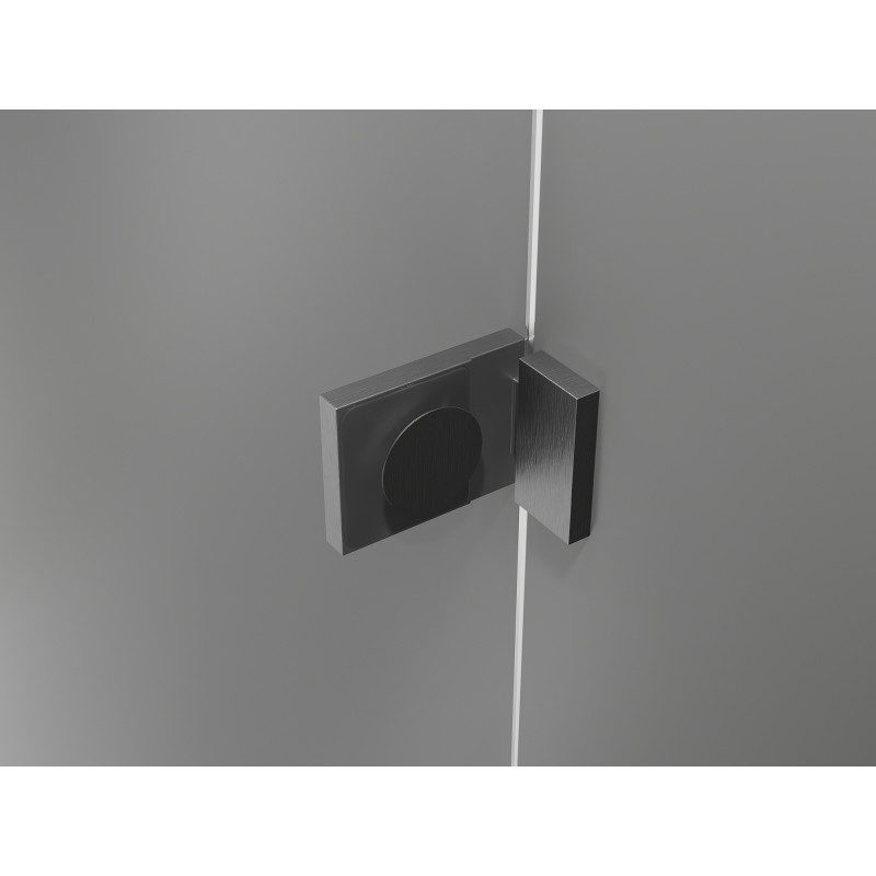 Mexen Lunar L Duo Duschkabine mit rechts öffnender Tür 110 x 75 cm, transparent, gebürstetes Gun Gray - 834L-110P-075L-66-00