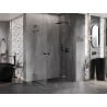 Mexen Lunar L Duo Duschkabine mit Pendeltür rechts 110 x 85 cm, transparent, gebürstetes Gun Gray - 834L-110P-085L-66-00