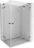 Mexen Lunar L Duo Duschkabine rechts öffnend 120 x 110 cm, transparent, gun gray gebürstet - 834L-120P-110L-66-00