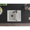Mexen Enzo Granitspüle 1-Becken mit Abtropffläche 576 x 465 mm, weiß, schwarzer Siphon - 6506571005-20-B