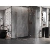Mexen Lunar L Duo-Duschkabine, schwenkbar, rechts, 100 x 80 cm, transparent, gebürstetes Kupfer - 834L-100P-080L-65-00