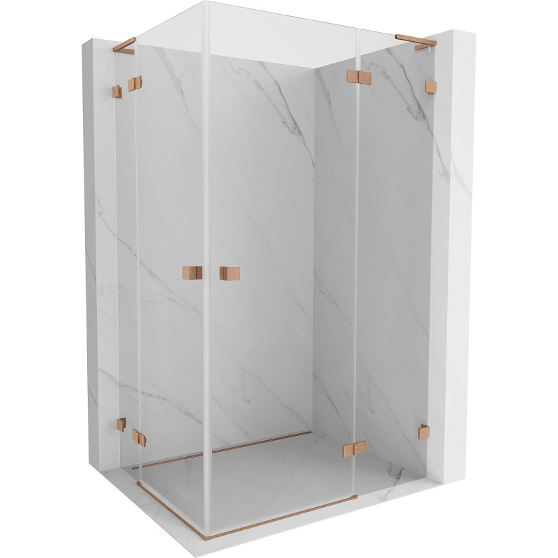 Mexen Lunar L Duo Duschkabine rechts 105 x 70 cm, transparent, gebürstetes Kupfer - 834L-105P-070L-65-00