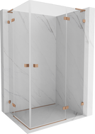 Mexen Lunar L Duo Duschkabine schwenkbar rechts 110 x 70 cm, transparent, gebürstetes Kupfer - 834L-110P-070L-65-00