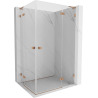 Mexen Lunar L Duo Duschkabine schwenkbar rechts 115 x 85 cm, transparent, gebürstetes Kupfer - 834L-115P-085L-65-00