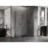 Mexen Lunar L Duo Duschkabine, Drehflügel, rechts, 90 x 80 cm, transparent, Roségold - 834L-090P-080L-60-00