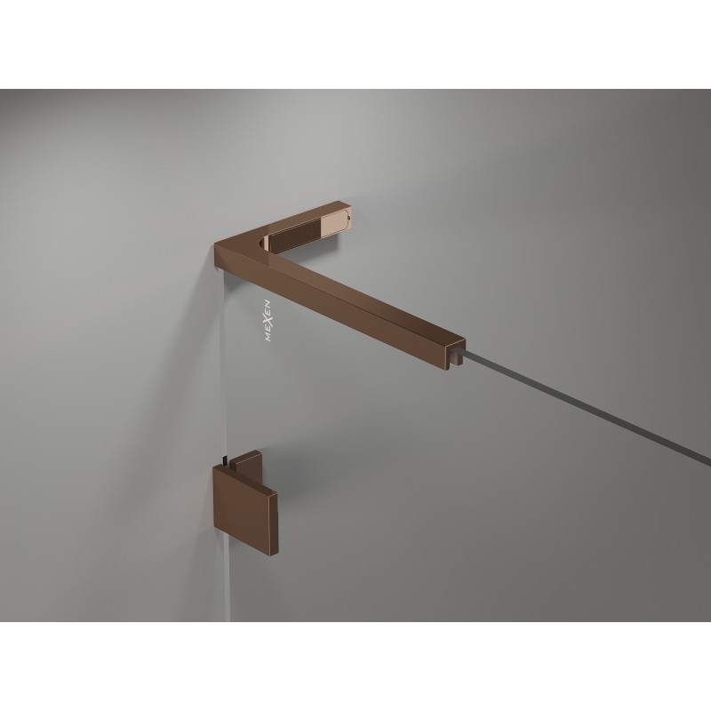 Mexen Lunar L Duo Duschkabine, rechts angeschlagen, 100 x 75 cm, transparent, Roségold - 834L-100P-075L-60-00