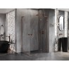 Mexen Lunar L Duo Duschkabine schwenkbar rechts 105 x 70 cm, transparent, Roségold - 834L-105P-070L-60-00