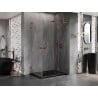 Mexen Lunar L Duo Duschkabine, schwenkbar rechts 105 x 100 cm, transparent, Roségold - 834L-105P-100L-60-00