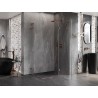 Mexen Lunar L Duo Duschkabine schwenkbar rechts 110 x 75 cm, transparent, Roségold - 834L-110P-075L-60-00