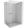 Mexen Lunar L Duo Duschkabine rechts angeschlagen 110 x 100 cm, transparent, Roségold - 834L-110P-100L-60-00