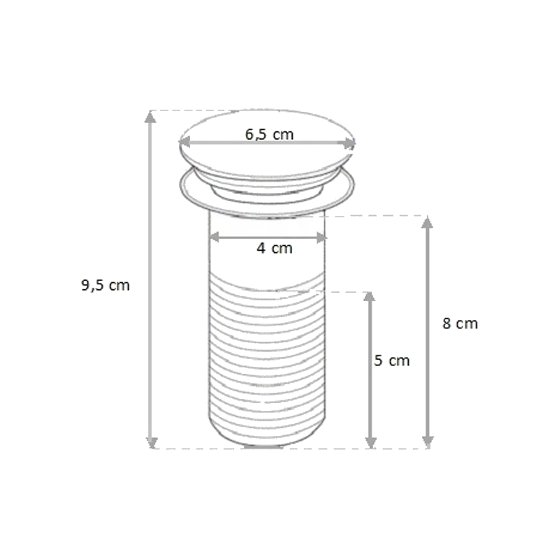 Mexen Klick-Klack Stöpsel rund, Graphit - 79910-66