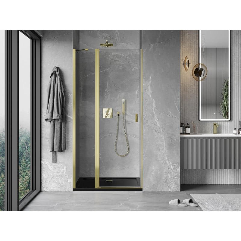 Mexen Mist Duschschwingtür 70 cm, transparent, gold - 8A4-070-000-50-00
