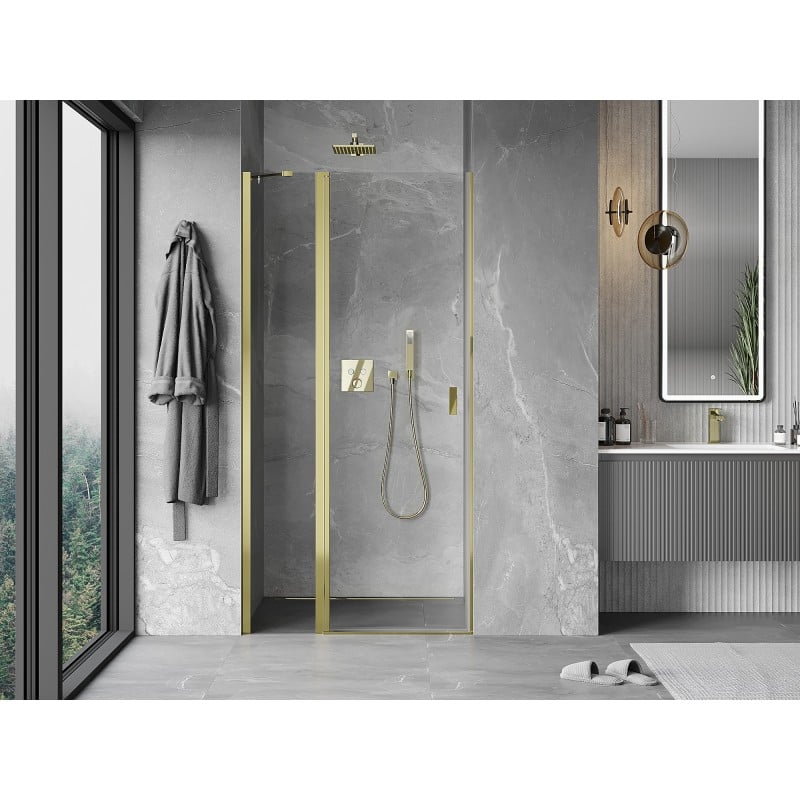 Mexen Mist Duschdrehtür 95 cm, transparent, gold - 8A4-095-000-50-00