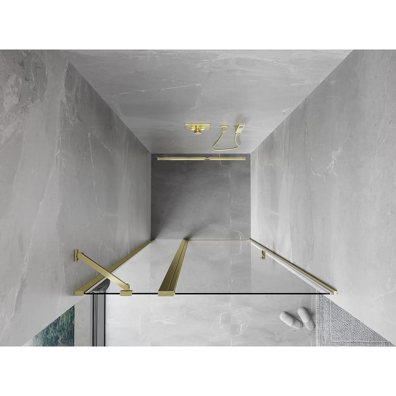 Mexen Mist Duschdrehtür 110 cm, transparent, gold - 8A4-110-000-50-00