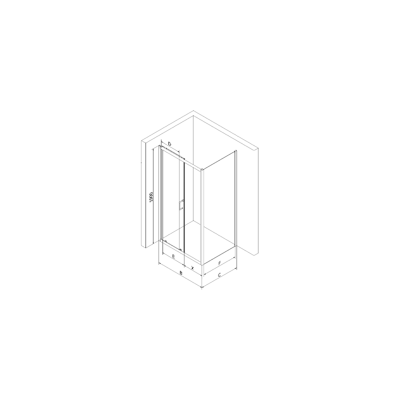 Mexen Apia schiebbare Duschkabine 130 x 70 cm, transparent, schwarz - 840-130-070-70-00