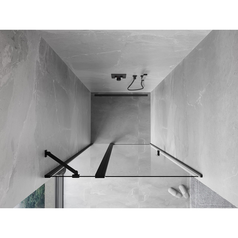 Mexen Mist Duschschwingtür 75 cm, transparent, schwarz - 8A4-075-000-70-00