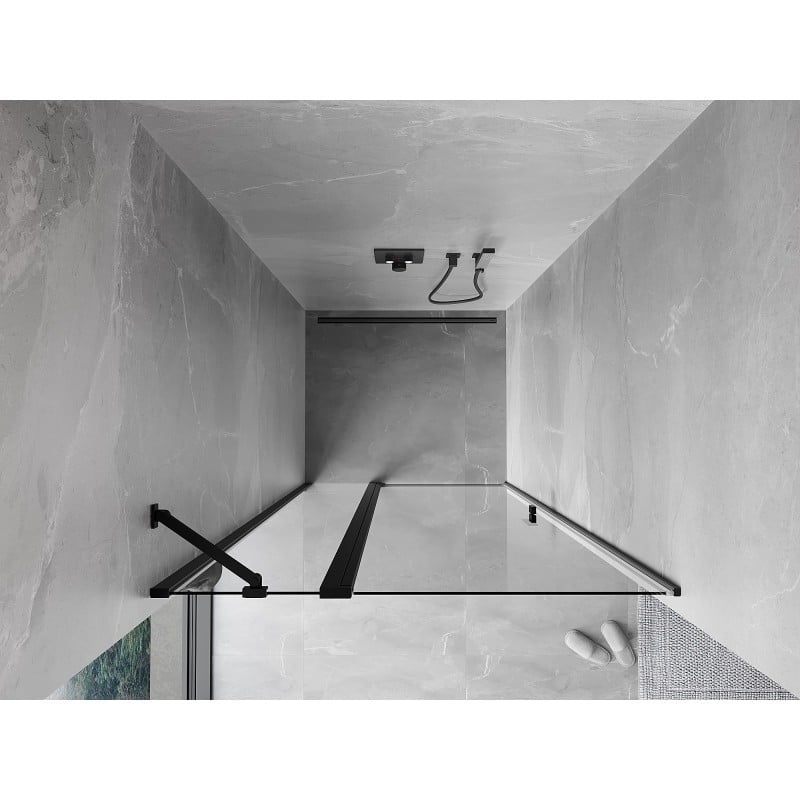 Mexen Mist Dusch-Schwenktür 105 cm, transparent, schwarz - 8A4-105-000-70-00