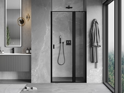 Mexen Mist Duschdrehtür rechts 75 cm, schwarzer Rahmen, Schwarz - 8A4-075-000-70-70-P