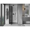 Mexen Mist linke schwenkbare Duschabtrennung 95 cm, schwarz-gitter, schwarz - 8A4-095-000-70-77-L
