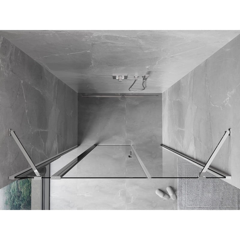 Mexen Mist Duschdrehtür 145 cm, transparent, Chrom - 8A4-145-001-01-00