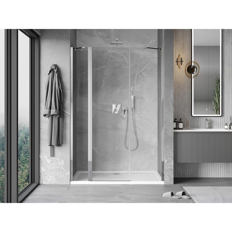 Mexen Mist Duschdrehtür 145 cm, transparent, Chrom - 8A4-145-001-01-00