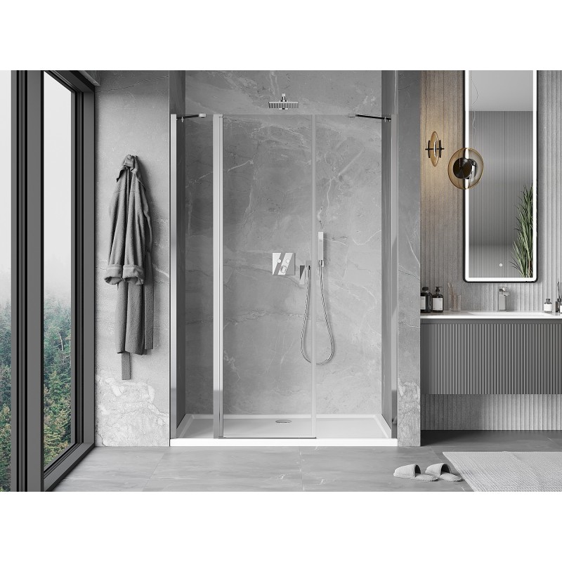 Mexen Mist Duschtüren schwenkbar 160 cm, transparent, Chrom - 8A4-160-001-01-00