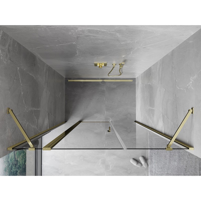 Mexen Mist Duschpendeltür 140 cm, transparent, gold - 8A4-140-001-50-00