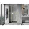 Mexen Mist L Duschdrehtür 100 cm, transparent, gebürstetes Gold - 8A4L-100-000-55-00