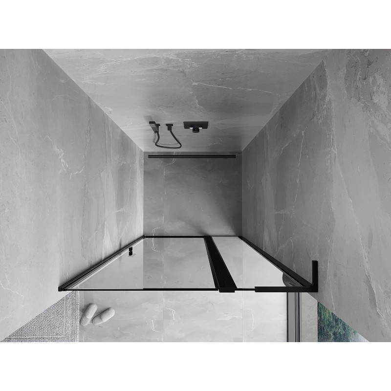 Mexen Mist L Duschschwingtür rechts 90 cm, schwarzer Rahmen, schwarz - 8A4L-090-000-70-70-P