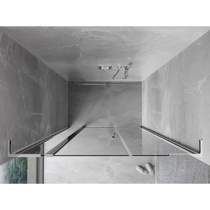 Mexen Mist L Duschfalttür 140 cm, transparent, Chrom - 8A4L-140-001-01-00