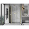Mexen Mist L Duschdrehtür 145 cm, transparent, gebürstetes Gold - 8A4L-145-001-55-00