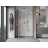 Mexen Mist L Duschtür schwenkbar 135 cm, transparent, gebürstetes Kupfer - 8A4L-135-001-65-00