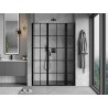 Mexen Mist L Duschdrehtür rechts 155 cm, schwarzes Gitter, schwarz - 8A4L-155-001-70-77-P