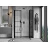 Mexen Mist L Duschdrehtür rechts 155 cm, schwarzes Gitter, schwarz - 8A4L-155-001-70-77-P